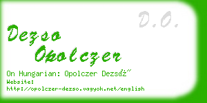 dezso opolczer business card